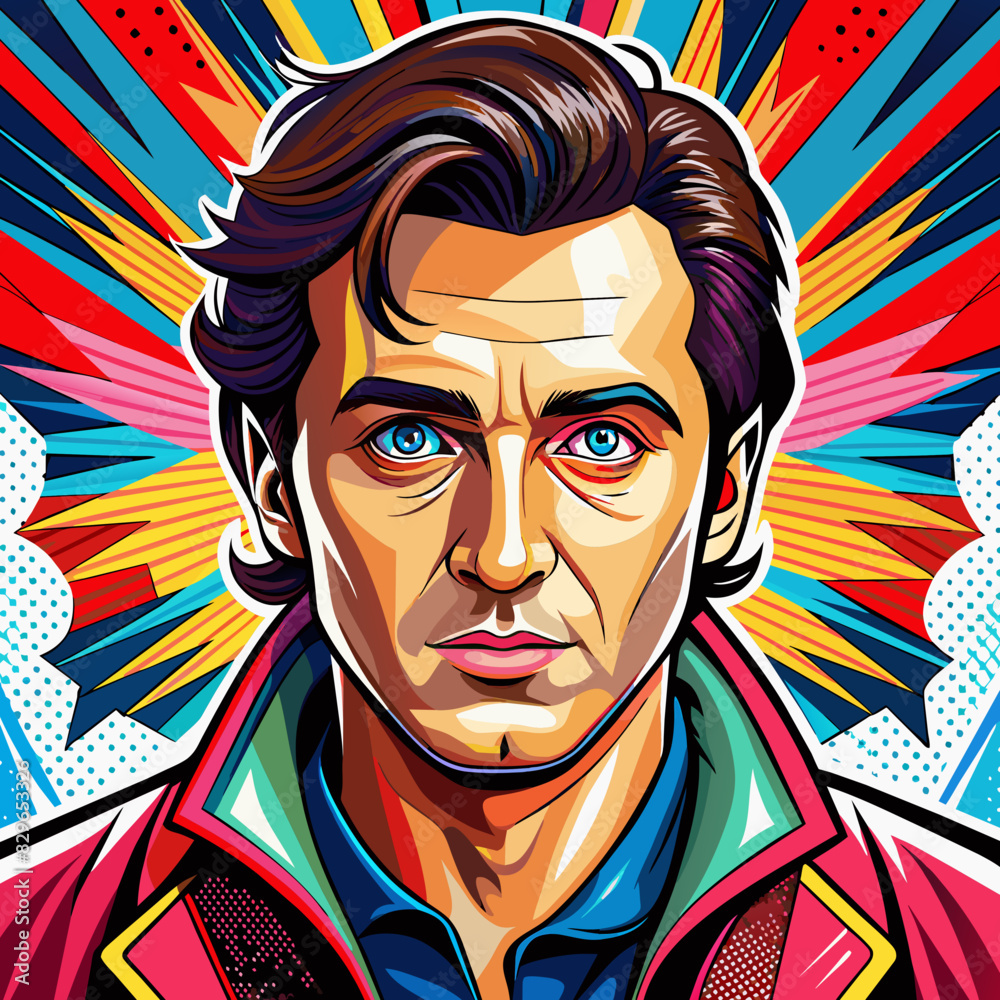 Pop art image on white background. Pop art image on white background.