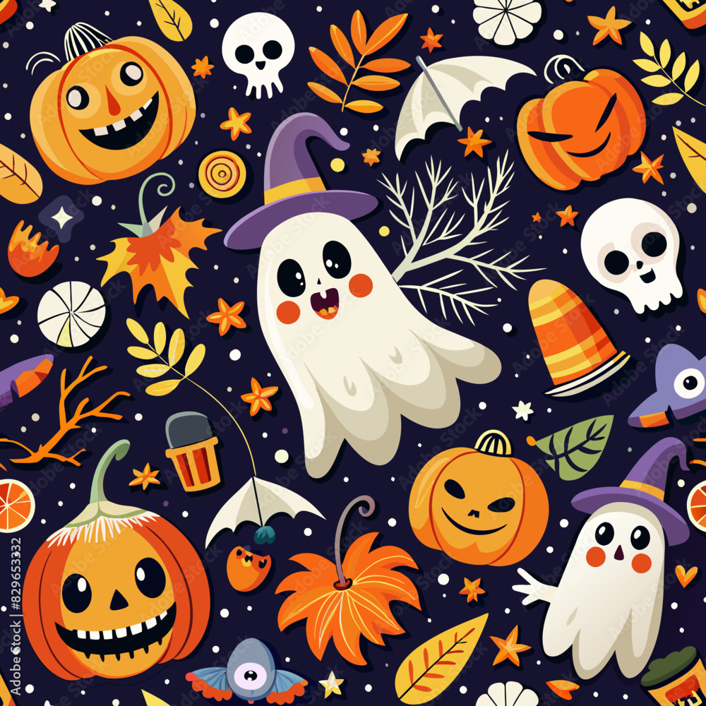 Ghost pattern, Halloween festival, designs or background images of any kind.

