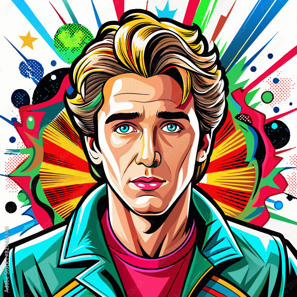 Pop art image on white background. Pop art image on white background.
