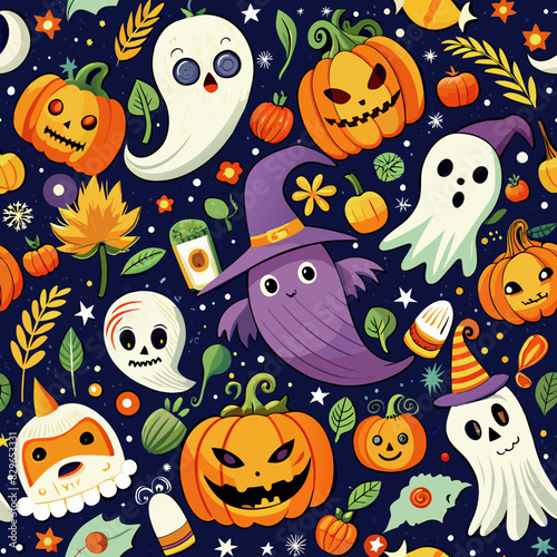 Ghost pattern, Halloween festival, designs or background images of any kind. 