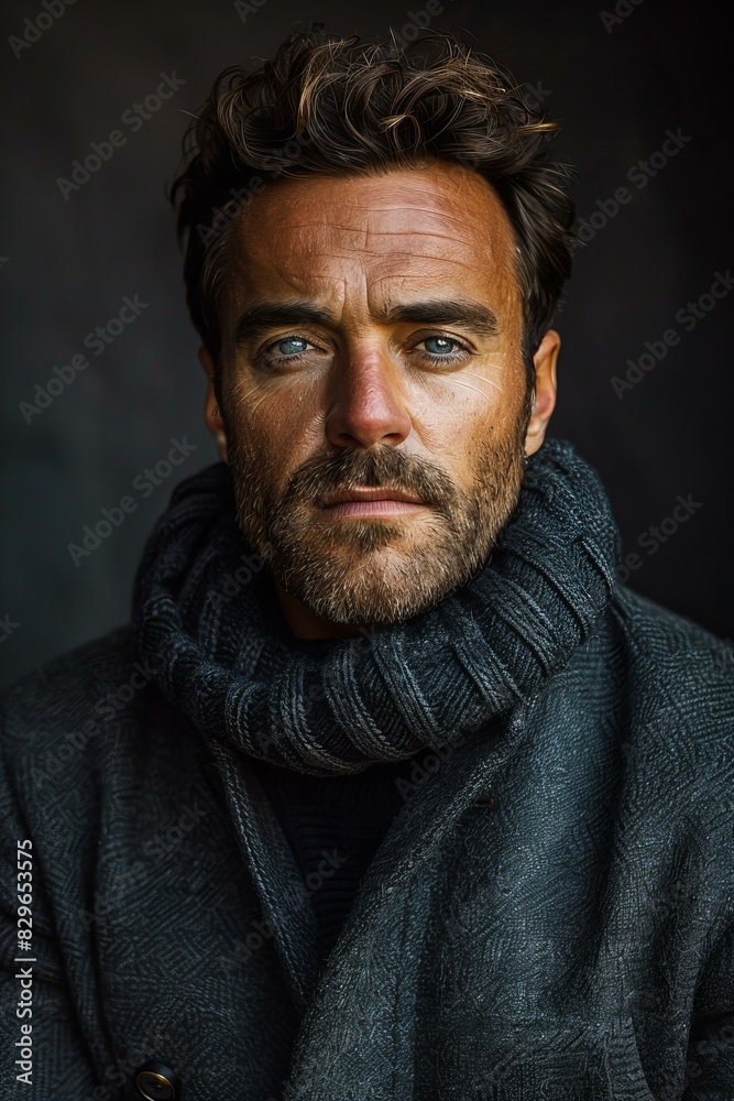 Digital image of sophisticated man portrait , high quality, high resolution