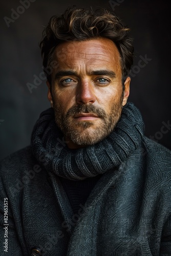 Digital image of sophisticated man portrait , high quality, high resolution