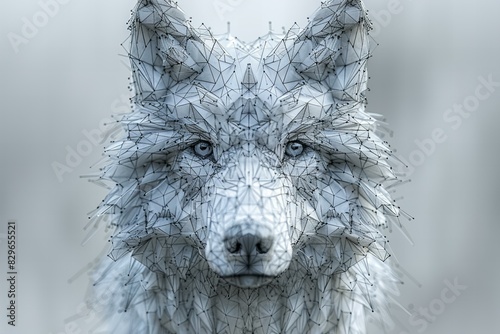 Geometric wolf icon, high quality, high resolution © Linh