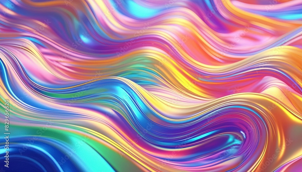 Rainbow neon color wavy holographic background surface Rainbow neon color wavy holographic background surface
