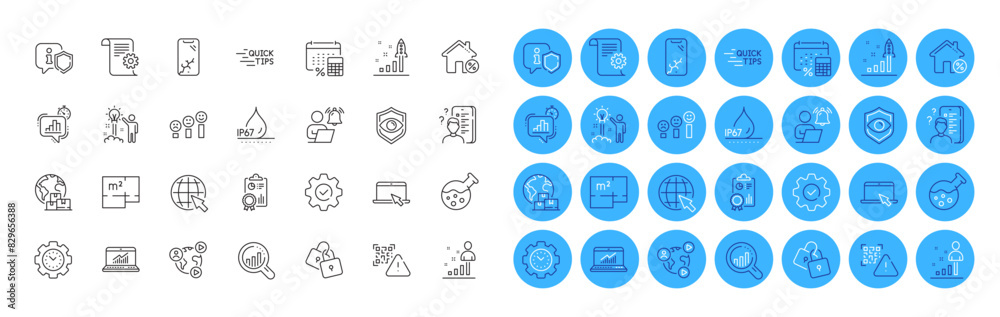Education, Portable computer and Internet line icons pack. International delivery, Shield, Time management web icon. Waterproof, Annual tax, Seo analysis pictogram. Chemistry lab. Vector Education, Portable computer and Internet line icons pack. International delivery, Shield, Time management web icon. Waterproof, Annual tax, Seo analysis pictogram. Chemistry lab. Vector