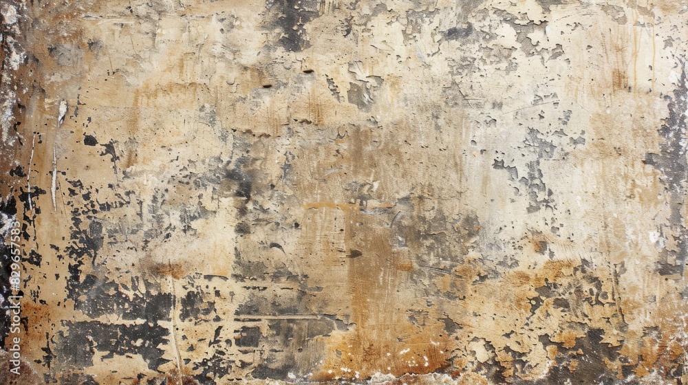 Beige background with a grungy, distressed texture.