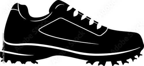 Silhouette of a Golf Shoe with Spikes
