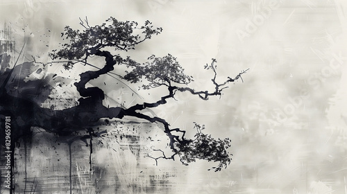 幻想的な木々のシルエット