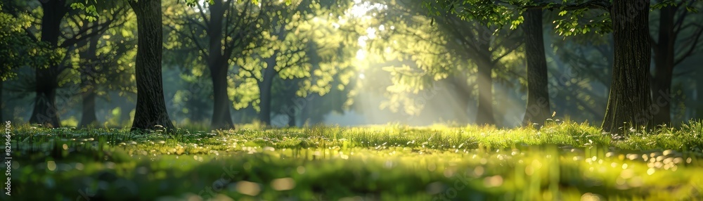 Create a realistic 4k cinematic wide shot of a beautiful lush green forest with volumetric god rays shining through the trees. Create a realistic 4k cinematic wide shot of a beautiful lush green forest with volumetric god rays shining through the trees.