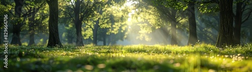 Create a realistic 4k cinematic wide shot of a beautiful lush green forest with volumetric god rays shining through the trees.