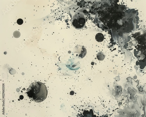 Ink blots resembling celestial bodies photo