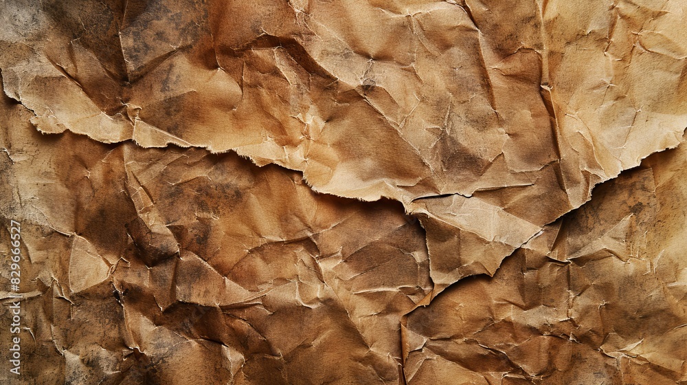Close-up of distressed brown parchment with a rough texture. Close-up of distressed brown parchment with a rough texture.