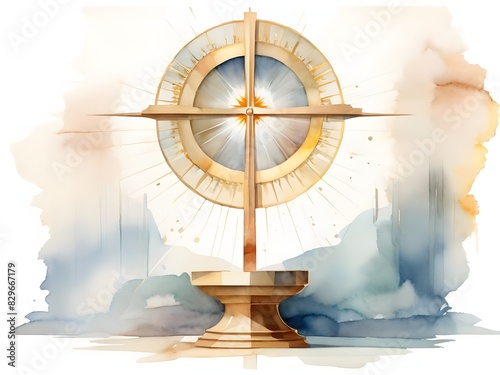 Jesus Christ in the monstrance Sacrament of the Eucharist. Corpus Domini. Corpus Christi
