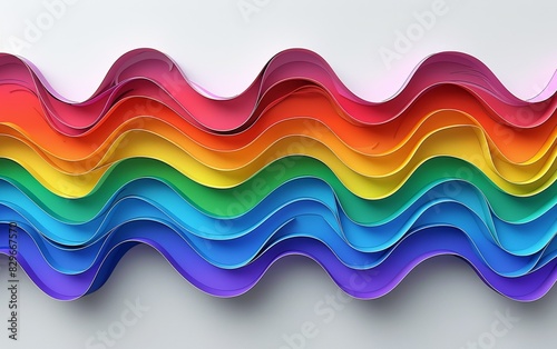 Colorful abstract wave patterns with rainbow shades create a vibrant and dynamic visual texture, perfect for backgrounds and design projects.