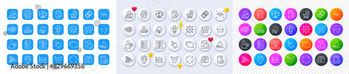 Secret gift, Voice wave and Cursor line icons. Square, Gradient, Pin 3d buttons. AI, QA and map pin icons. Pack of Supply chain, Seo phone, 24h service icon. Vector