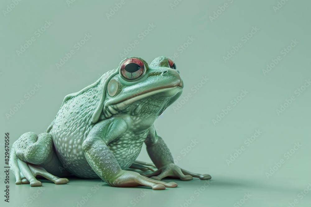A green frog with red eyes sitting on a table. Suitable for nature and animal themes A green frog with red eyes sitting on a table. Suitable for nature and animal themes
