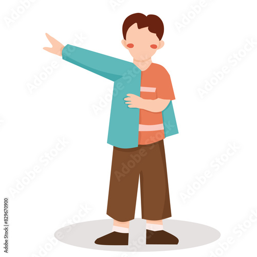 A Boy Changing Dress Illustration