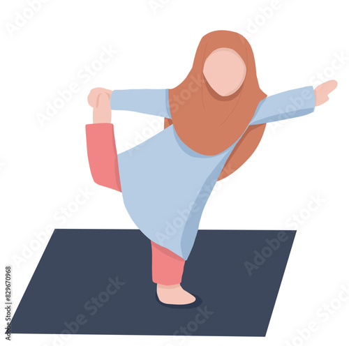 A picture of a girl doing exercise on a mat