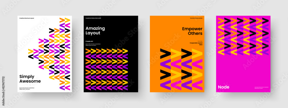 Obraz premium Geometric Report Template. Creative Flyer Design. Modern Background Layout. Business Presentation. Poster. Brochure. Banner. Book Cover. Magazine. Notebook. Leaflet. Journal. Handbill. Advertising