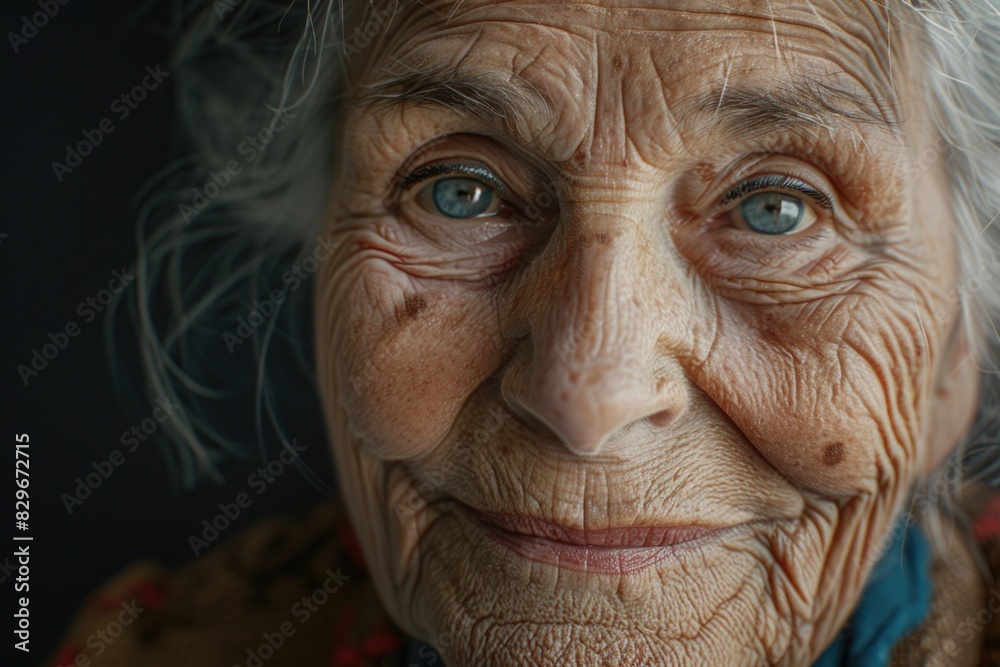 Detailed image of an elderly woman's facial wrinkles. Suitable for skincare and aging concepts Detailed image of an elderly woman's facial wrinkles. Suitable for skincare and aging concepts