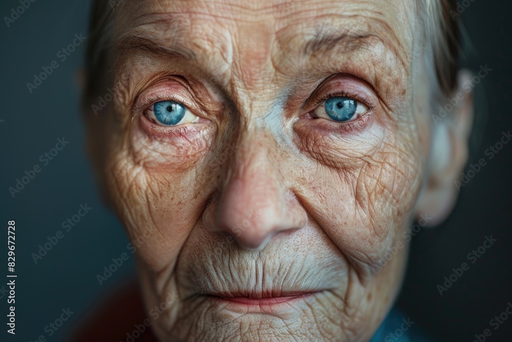 Close-up shot of a person with striking blue eyes, suitable for various projects Close-up shot of a person with striking blue eyes, suitable for various projects