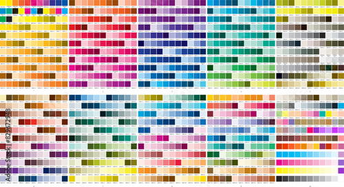 Vector color palette. + 500 different colors. Pattern size 1x1. Details chaotically scattered.