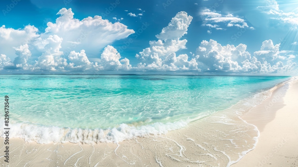  Maldives Island Paradise - Pristine White Sands, Serene Turquoise Waves, Picturesque Blue Skies, Idyllic Summer Escape, Luxury Tropical Retreat, 4K Wallpaper

