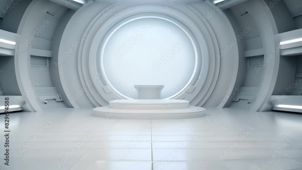 podium Futuristic showcase with platform for product displaying. Empty modern stage display. Seamless looping motion design. Video animation Ultra HD 4K 3840x2160
podium Futuristic showcase with platform for product displaying. Empty modern stage display. Seamless looping motion design. Video animation Ultra HD 4K 3840x2160