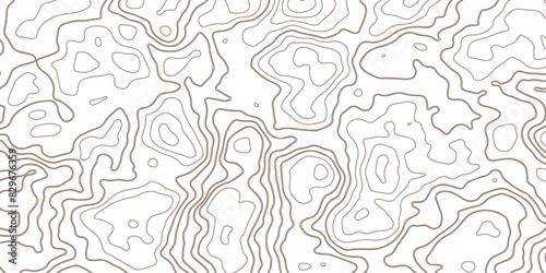 Seamless pattern with White sea map and topographic contours map background, curved reliefs abstract background