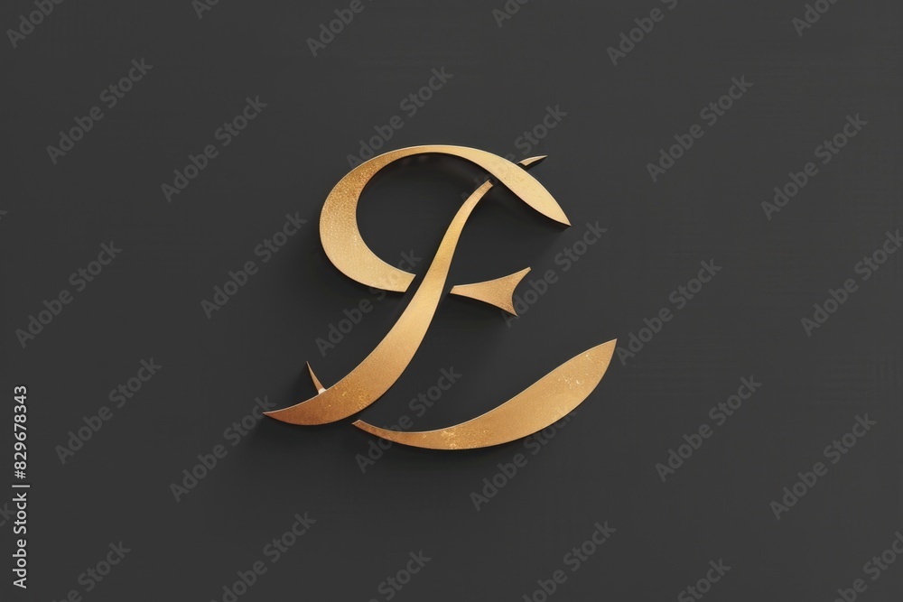 Stylish golden letter E on a sleek black background. Perfect for branding and design projects Stylish golden letter E on a sleek black background. Perfect for branding and design projects