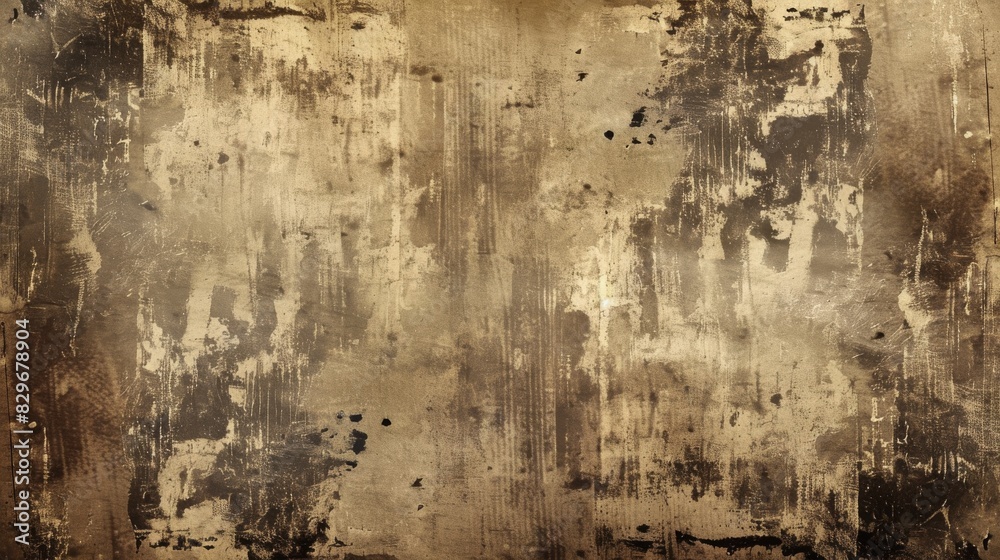 Fototapeta premium Faded brown background with weathered details and grunge marks.