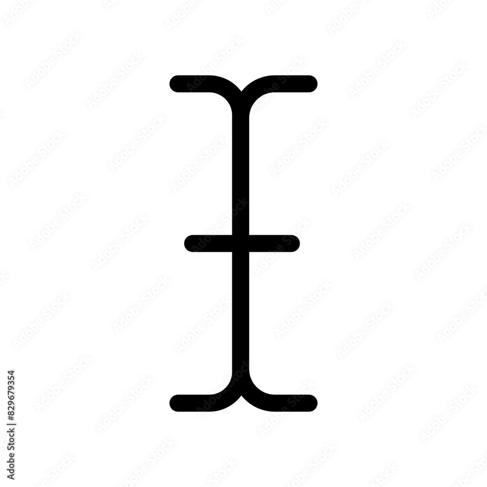 Text cursor icon in black, outline style and transparent background