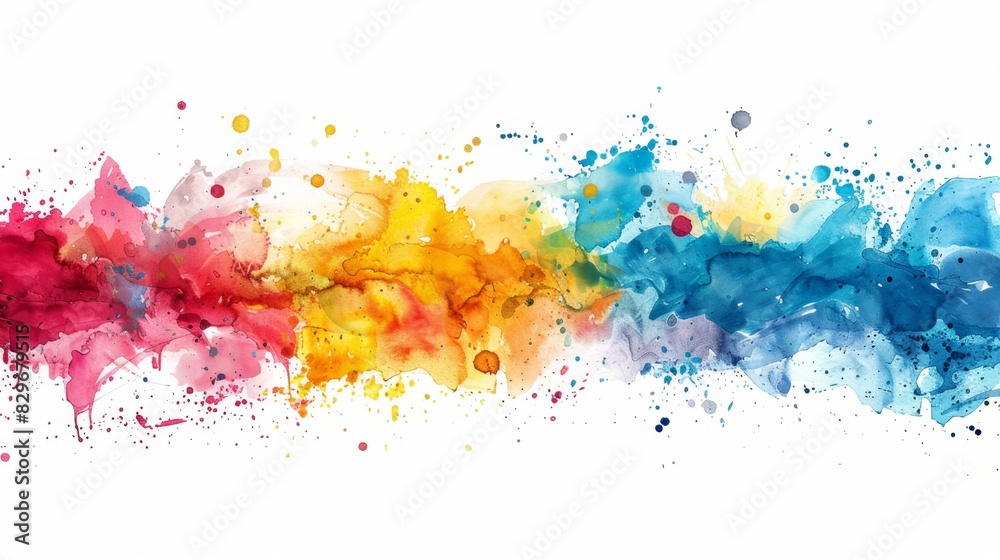 Fototapeta premium Vibrant Paint Splatter Border for Commercial Designs