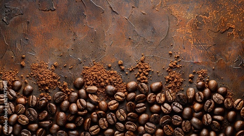 Premium Coffee Beans Showcase on Elegant Commercial Background, Ideal for Brand Identity