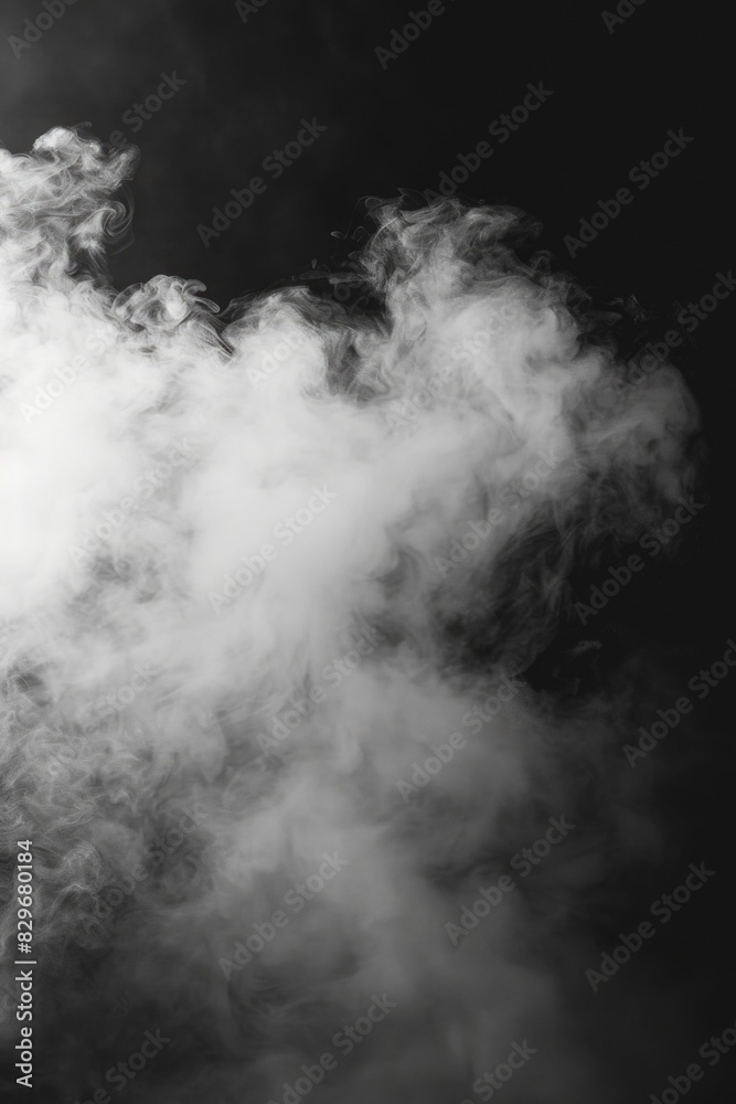 A dramatic black and white photo of a smoke cloud. Suitable for various design projects