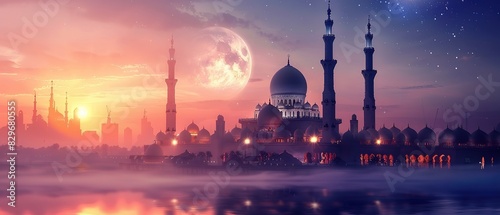 Beautiful mosque, Islamic concept photo