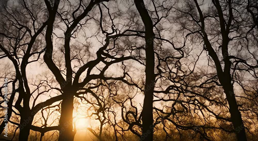 Illustration Depicting the Growth of a Tree Silhouetted Against the Warm Glow of Sunrise, Symbolizing Renewal and Vitality in the Dawn of a New Day.

