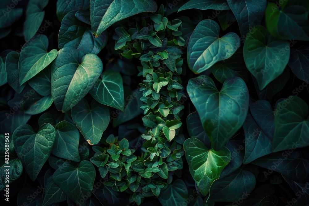 A close up of a bunch of green leaves. Suitable for nature backgrounds A close up of a bunch of green leaves. Suitable for nature backgrounds