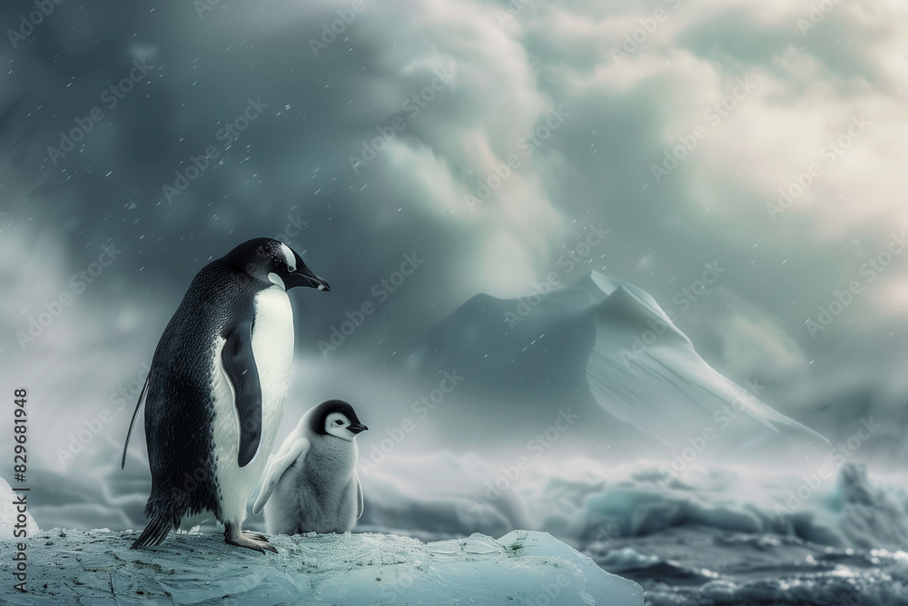 Obraz premium penguins in polar region