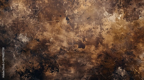 Distressed brown background with grunge marks and rough texture. photo