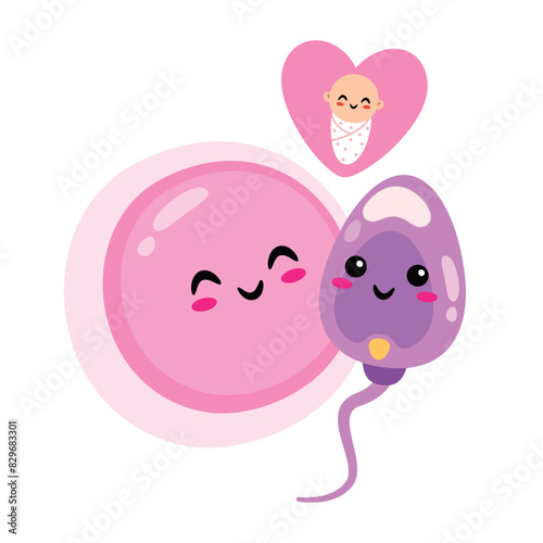 Cartoon Sperm And Ovum Characters