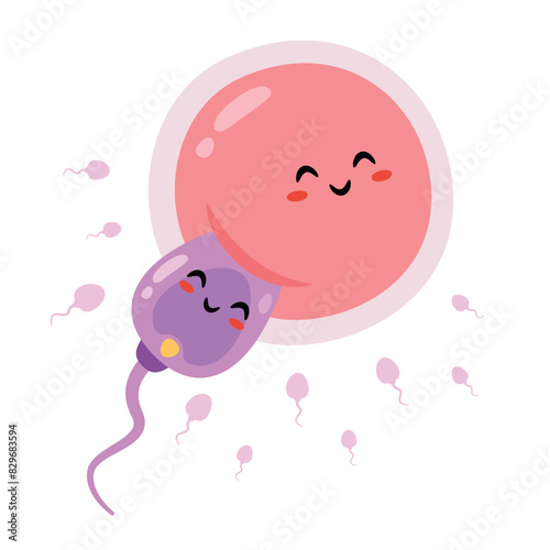 Cartoon Sperm And Ovum Characters