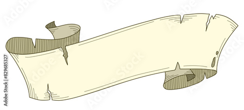 classic styled ribbon banner. Hand drawn design element. Vector illustration