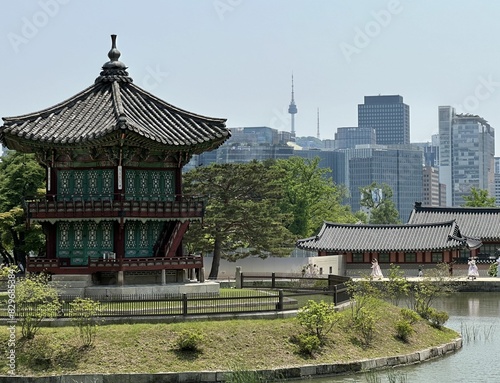 pavilion and skyline seoul
