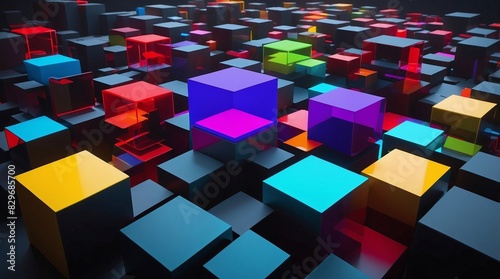 Grafische 3-DElemente. Generative AI Technologie