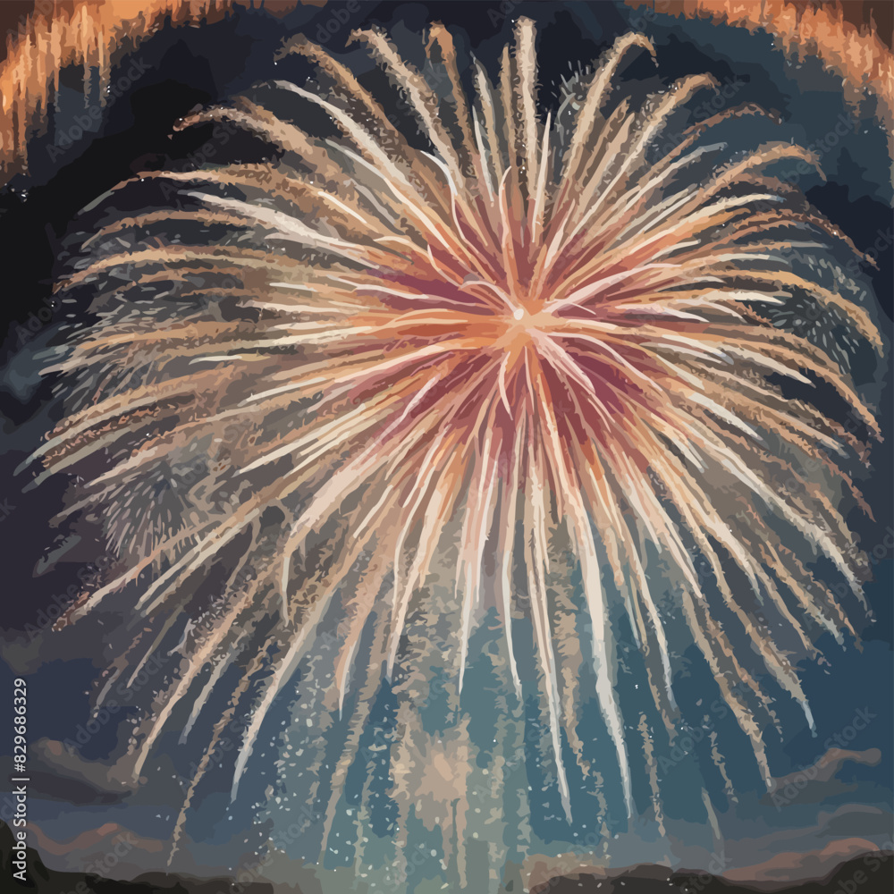 Obraz premium Realistic fireworks background vector 