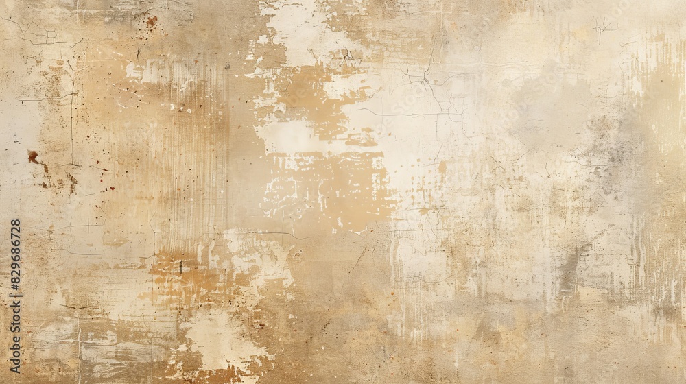 Obraz premium Distressed beige background with subtle texture and wear.