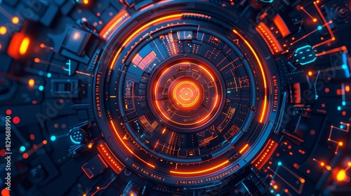 Scifi innovations in insurance technology insurance scifi top view Highlighting advanced risk management in a hightech world scifi tone Analogous Color Scheme