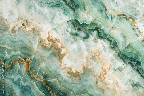 Green marble texture, green and gold marble background. Created with Ai