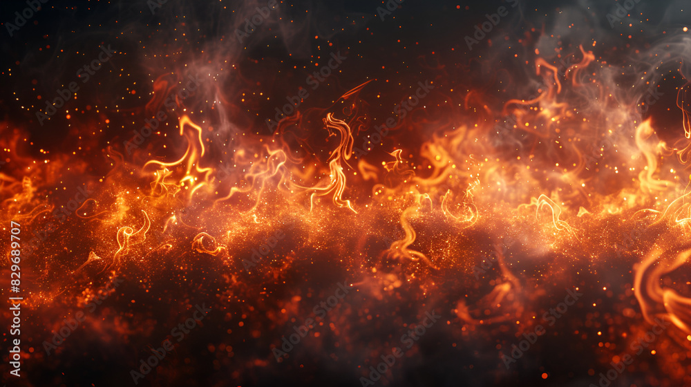 background of fire as a symbol of hell and inferno Fire flame on transparent background fire background in the night, Generative AI


